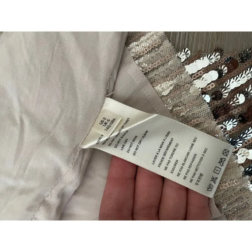 Free People | Faux Wrap Sequin Mini Skirt size 2